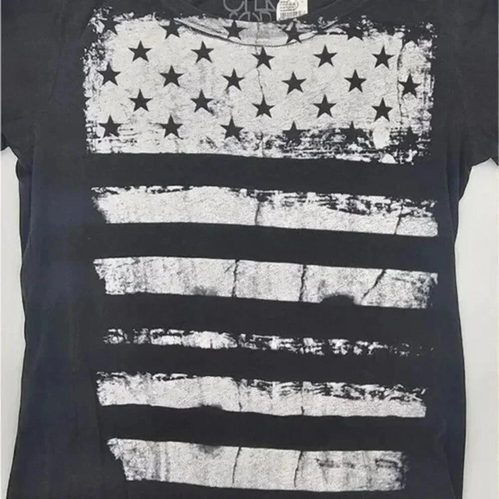 Chaser American Flag Slub Tee Gray Size L - Picture 9 of 11